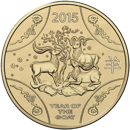 2015 Royal Australian Mint Lunar Year of the Goat $1 Unc Coin