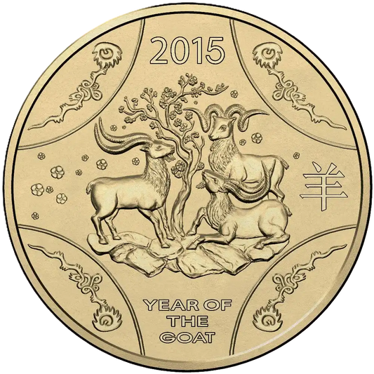 2015 Royal Australian Mint Lunar Year of the Goat $1 Unc Coin