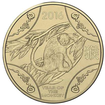 2016 Royal Australian Mint Lunar Year of the Monkey $1 Unc Coin