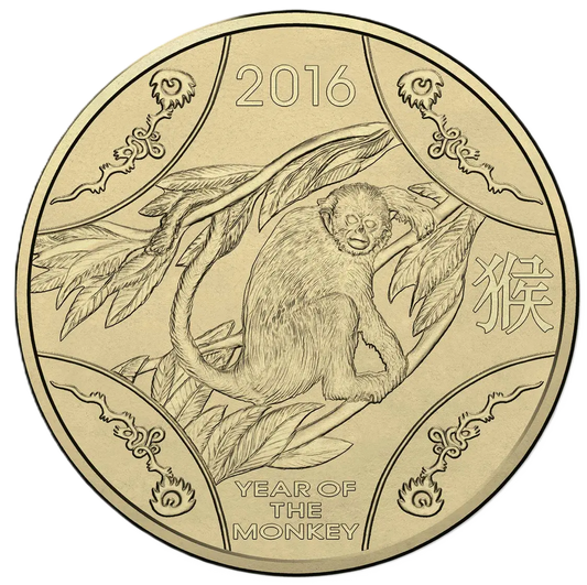 2016 Royal Australian Mint Lunar Year of the Monkey $1 Unc Coin