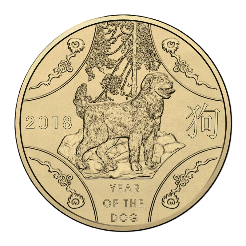 2018 Royal Australian Mint Lunar Year of the Dog $1 Unc Coin