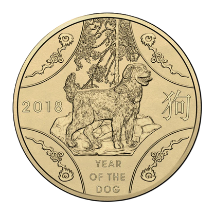 2018 Royal Australian Mint Lunar Year of the Dog $1 Unc Coin