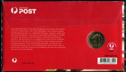 2019 Auspost Letter A  $1 Great Aussie Coin Hunt PNC