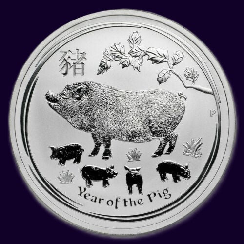 2019 PerthMint Australia Lunar Series II Year of the Pig 1oz .999 Silver Bullion Coin