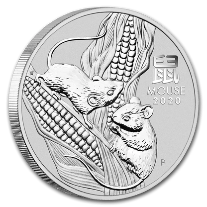 2020 PerthMint Australian Lunar Year III Year of the Mouse 1oz Silver Bullion Coin