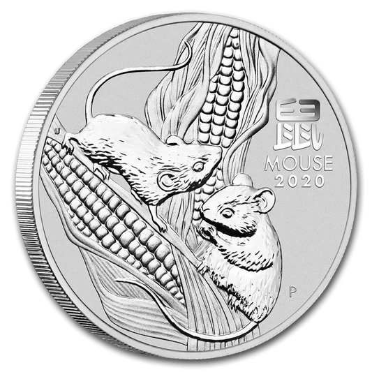 2020 PerthMint Australian Lunar Year III Year of the Mouse 1oz Silver Bullion Coin