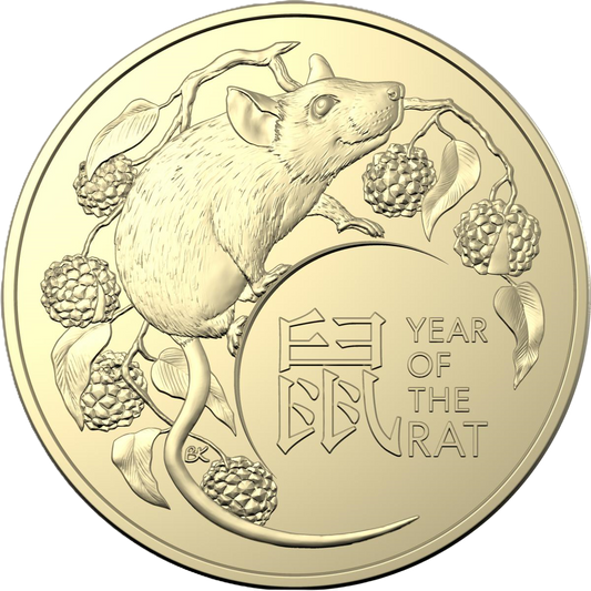 2020 Royal Australian Mint Lunar Year of the Rat $1 two coin set