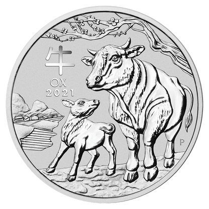 2021 PerthMint Australian Lunar Year III Year of the OX 1oz Silver Bullion Coin