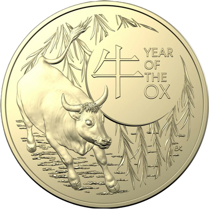 2021 Royal Australian Mint Lunar Year of the Ox $1 two coin set