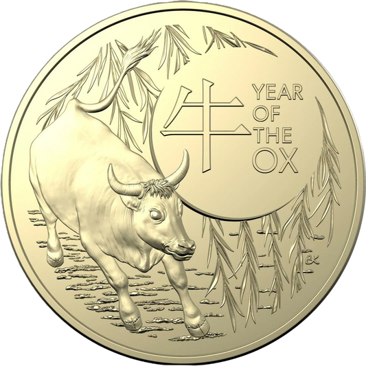 2021 Royal Australian Mint Lunar Year of the Ox $1 two coin set