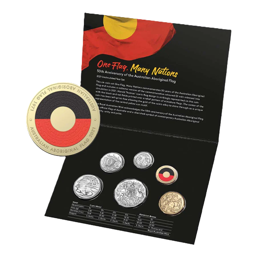 2021 Royal Australian Mint 50th Anniversary of Aboriginal flag Year MintSet