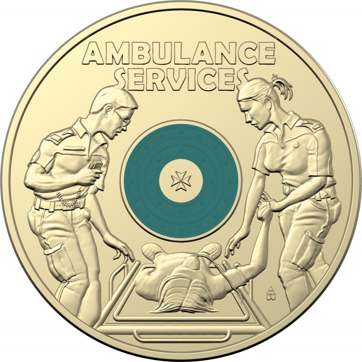 2021 Royal Australian Mint Ambulance Service $2 Coin Mint Roll Head/Tails