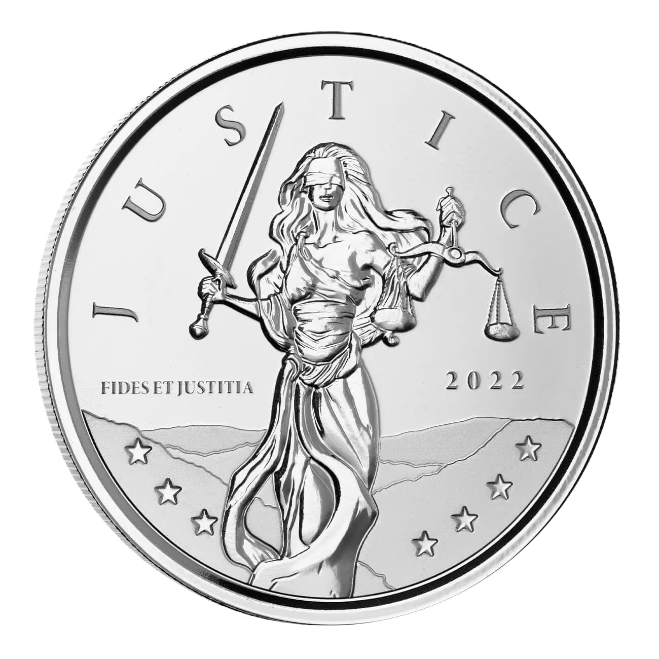 2022 ScottsdaleMint Gibraltar Lady Justice 1 oz Silver Bu Coin