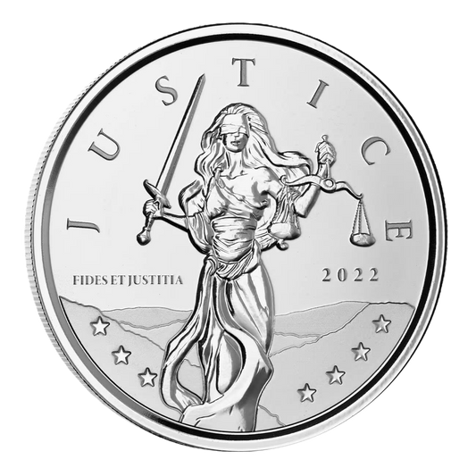 2022 ScottsdaleMint Gibraltar Lady Justice 1 oz Silver Bu Coin