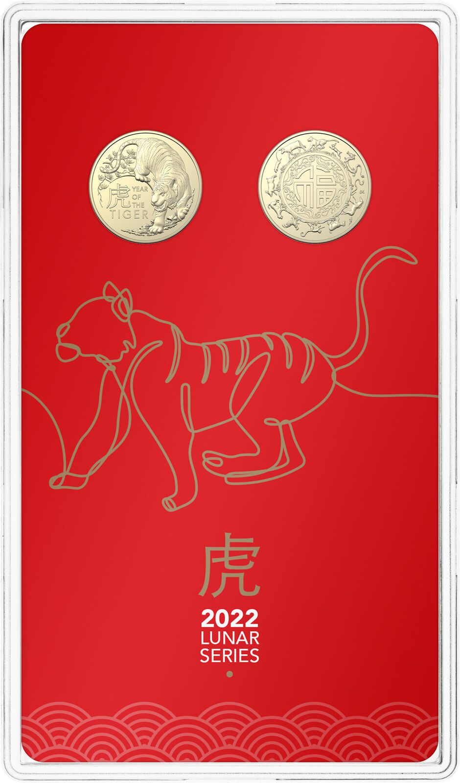 2022 Royal Australian Mint Lunar Year of the Tiger $1 two coin set