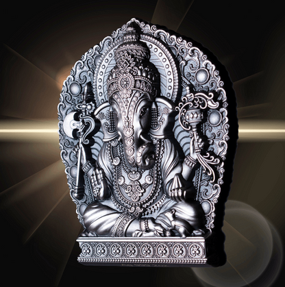 2023 South Korean Mint Ganesha 2oz stackable silver antiqued coin in Speically designed capsule