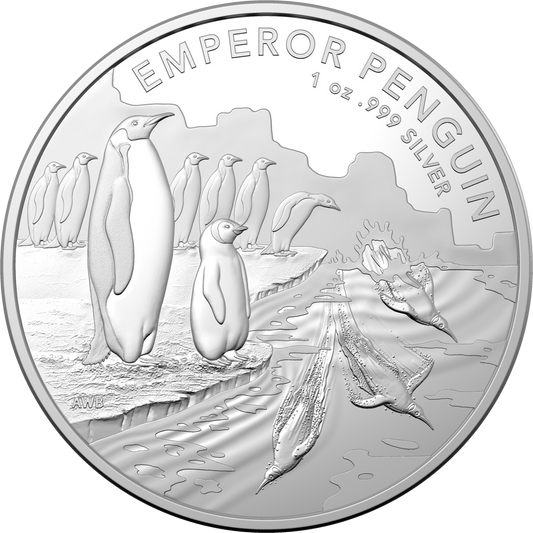 2023 Royal Australian Mint - Australian Antarctic Territory - Emperor Penguin Silver 1oz Investment Coin