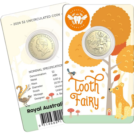 2024 Royal Australian Mint Tooth Fairy $2 Unc Coin on Card