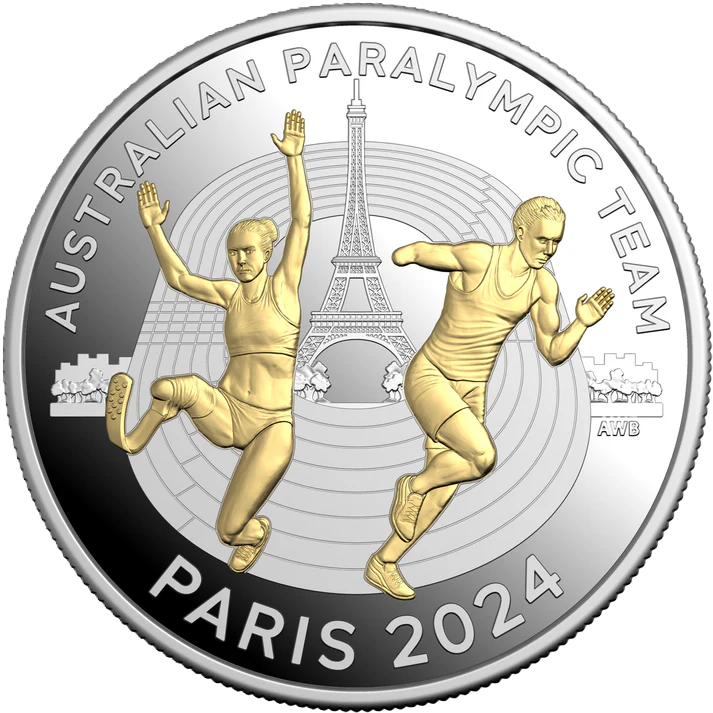 2024  Royal Australian Mint Paralympic team Gold plated silver proof coin