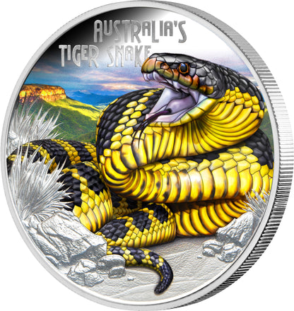 2025 Deadly & Dangerous $1 Tiger Snake 1oz Silver Proof Coin