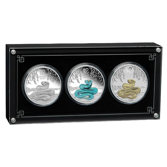 2025 Perth Mint Australian Lunar Series III Year of the Snake 1oz Silver Trio Coin Set