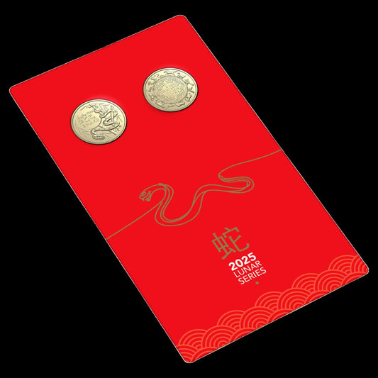 2025 Royal Australian Mint  $1 Australia Lunar Year of the Snake Two-Coin UNC