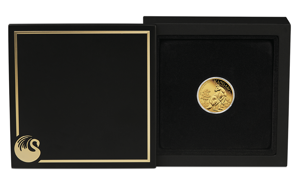 2023 Perth Mint Australian Kangaroo 1/10oz Gold Proof Presentation Case - 500 mintage only