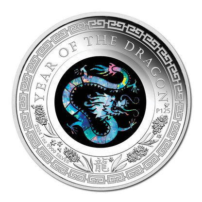 2024 AUSTRALIAN OPAL LUNAR SERIES 2024 YEAR OF THE DRAGON 1oz OPAL SILVER PROOF COIN