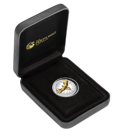 2024  Perth Mint Australian Wedge-Tailed Eagle 10th Anniversary 1oz Silver Proof High Relief Gilded