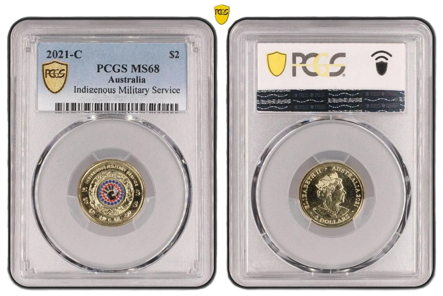 2021 PCGS MS68 graded $2 Indigenous Military Services IMS coin