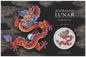 2024 PerthMint AUSTRALIAN LUNAR SERIES III RED DRAGON YEAR OF THE DRAGON 1oz SILVER COLOURED COIN IN CARD