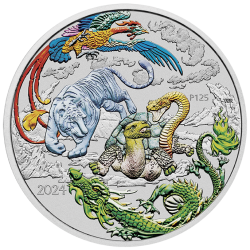 2024 PergMint Chinese Myth and Legends Four Guardians LAN 1oz Silver Coloured Coin in Card