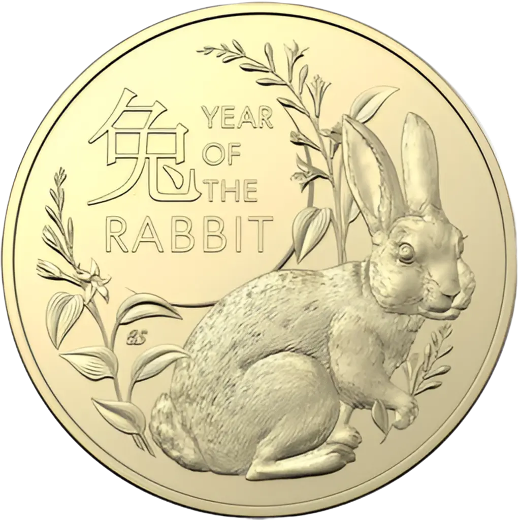 2023 Royal Australian Mint Lunar Year of the Rabbit $1 two coin set