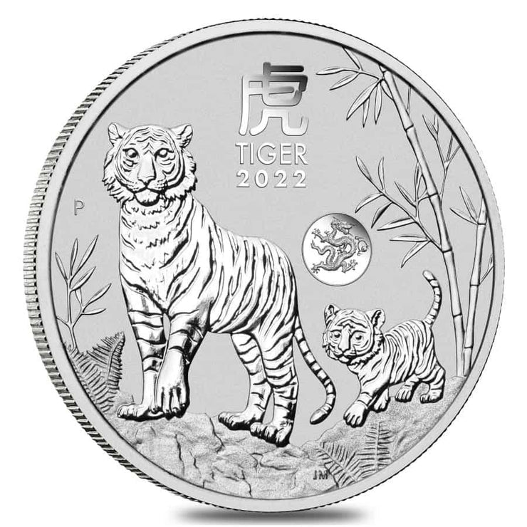 2022 Australian Lunar Series III Year of the Tiger 1oz Silver Bullion Coin with Dragon Privy