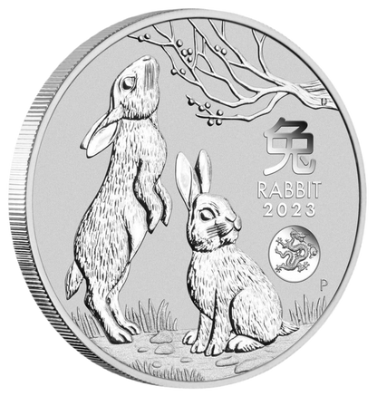 2023 Australian Lunar Series III Year of the Rabbit 1oz Silver Bullion Coin with Dragon Privy