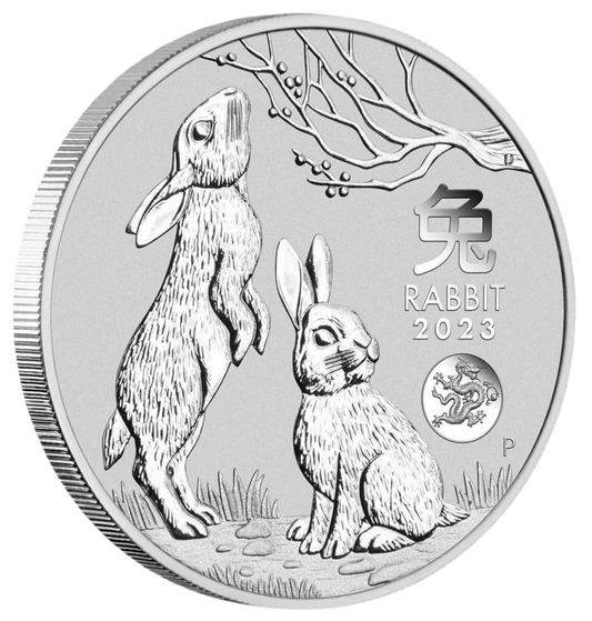 2023 Australian Lunar Series III Year of the Rabbit 1oz Silver Bullion Coin with Dragon Privy