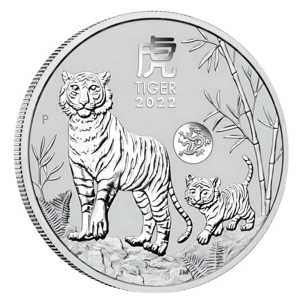 2022 Australian Lunar Series III Year of the Tiger 1oz Silver Bullion Coin with Dragon Privy