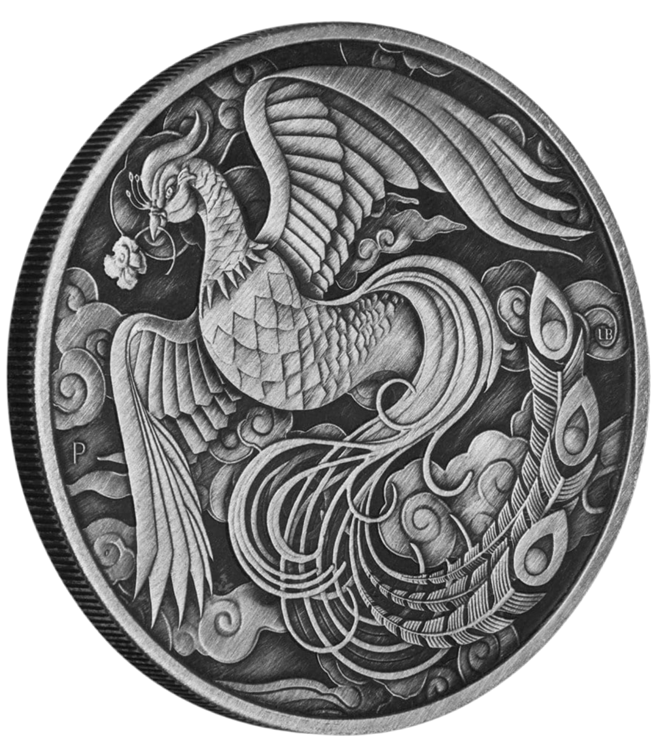 2023 Chinese Myths and Legends Phoenix 1oz Silver Antiqued Coin in Card