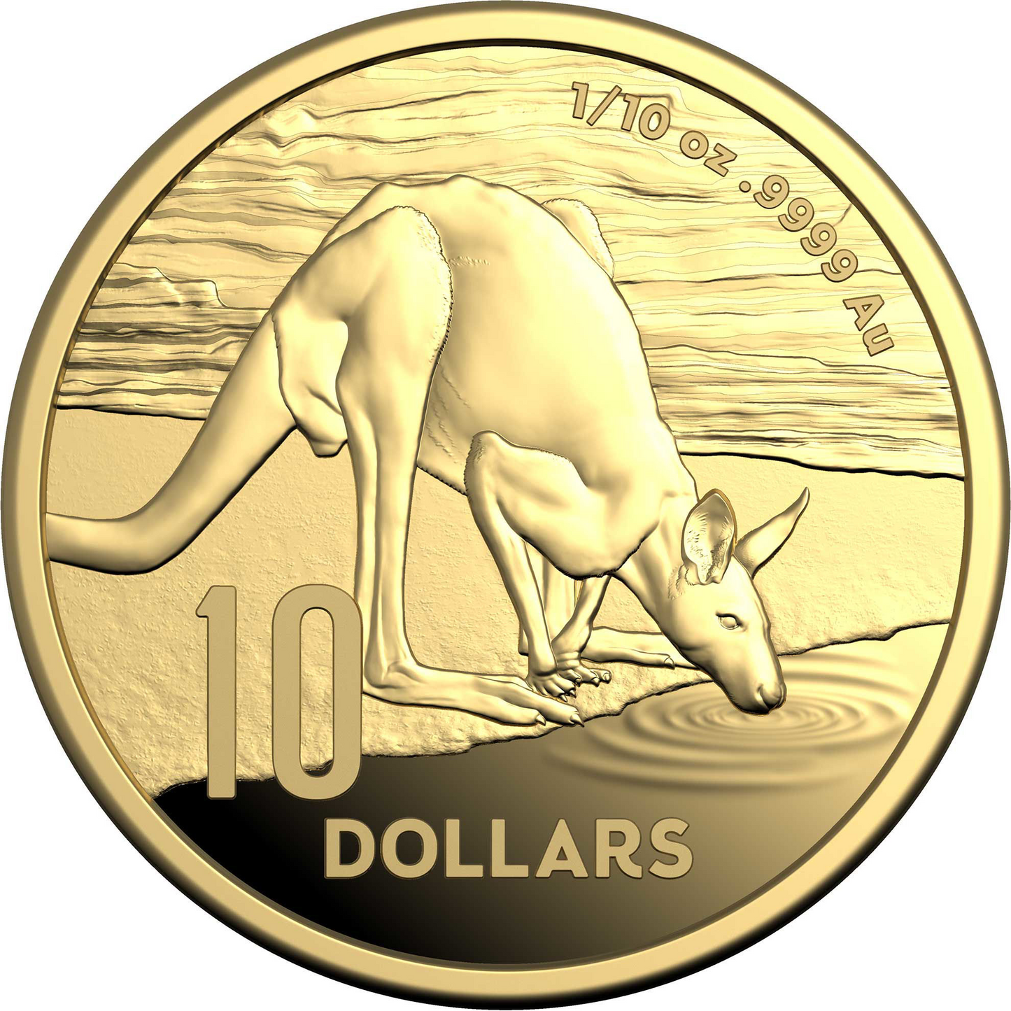 2024 RAM KANGAROO SERIES Desert Life $10 1/10th oz Gold proof coin