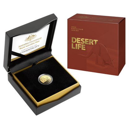 2024 RAM KANGAROO SERIES Desert Life $10 1/10th oz Gold proof coin