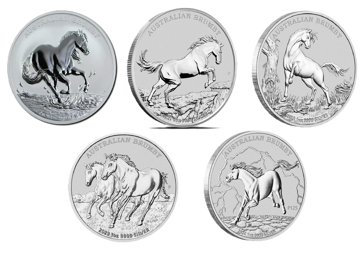 2020-24 Australian Brumby 1oz Silver 5 Coin Collection