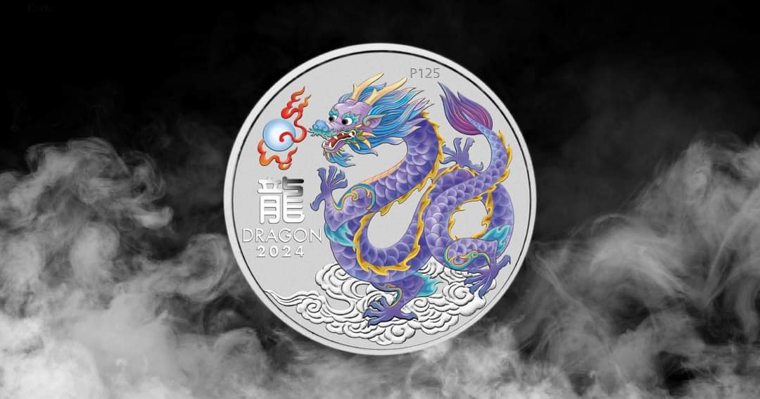 2024 Sydney Money Expo Lunar Series III Year of the Dragon 1oz Silver Lilac Coloured Coin in Card