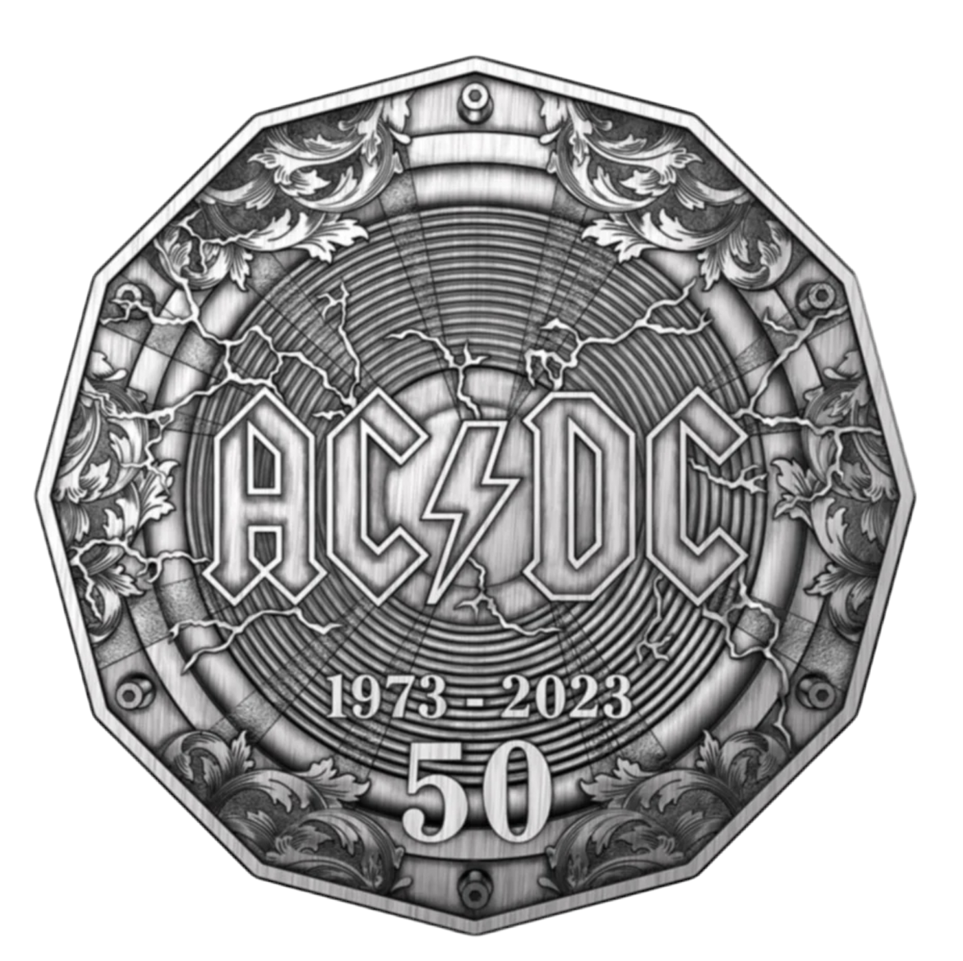 2023 RAM 50th Anniversary Of AC/DC 50c Silver Antique Coin