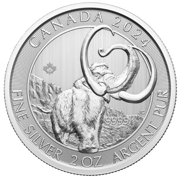 2024 Canada Mint Ice Age Woolly Mammoth 2oz Silver Bullion Coin