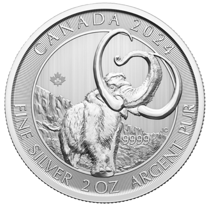 2024 Canada Mint Ice Age Woolly Mammoth 2oz Silver Bullion Coin