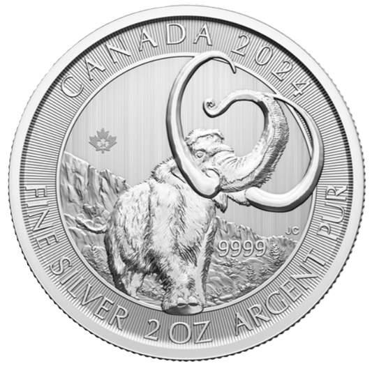 2024 Canada Mint Ice Age Woolly Mammoth 2oz Silver Bullion Coin