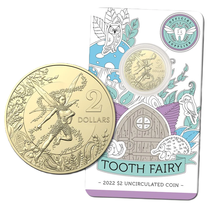 2022 Royal Australian Mint Tooth Fairy $2 Unc Coin on Card