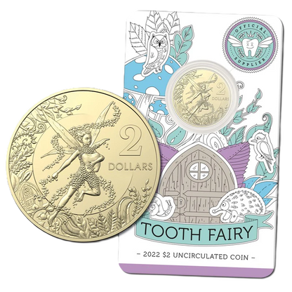 2022 Royal Australian Mint Tooth Fairy $2 Unc Coin on Card