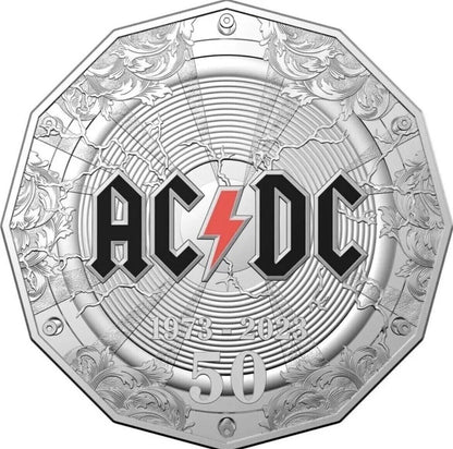 2023 Royal Australian Mint 50th Anniversary AC/DC 50c Coloured UNC