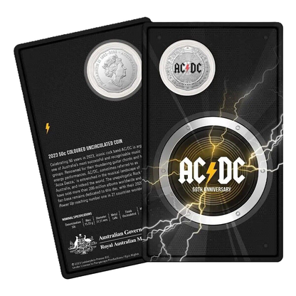 2023 Royal Australian Mint 50th Anniversary AC/DC 50c Coloured UNC